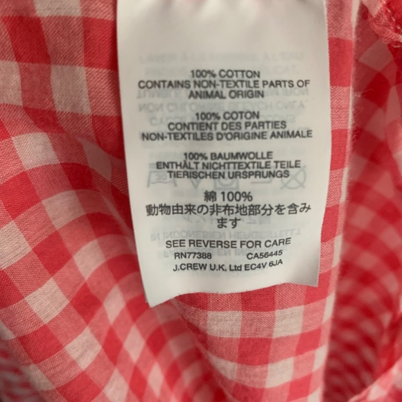 Pink gingham J CREW Coverup - Picture 4 of 5